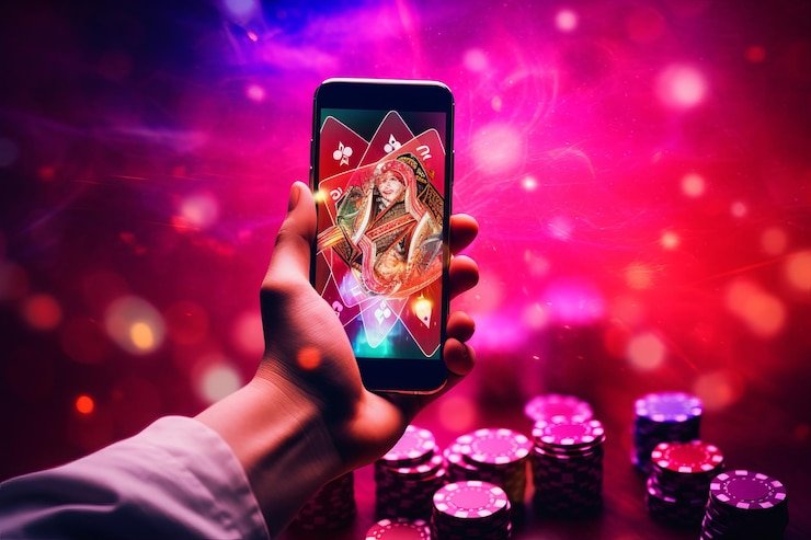 Pengguna menikmati hiburan online di smartphone di ruang tamu